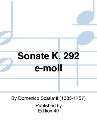 Book cover for Sonate K. 292 e-moll