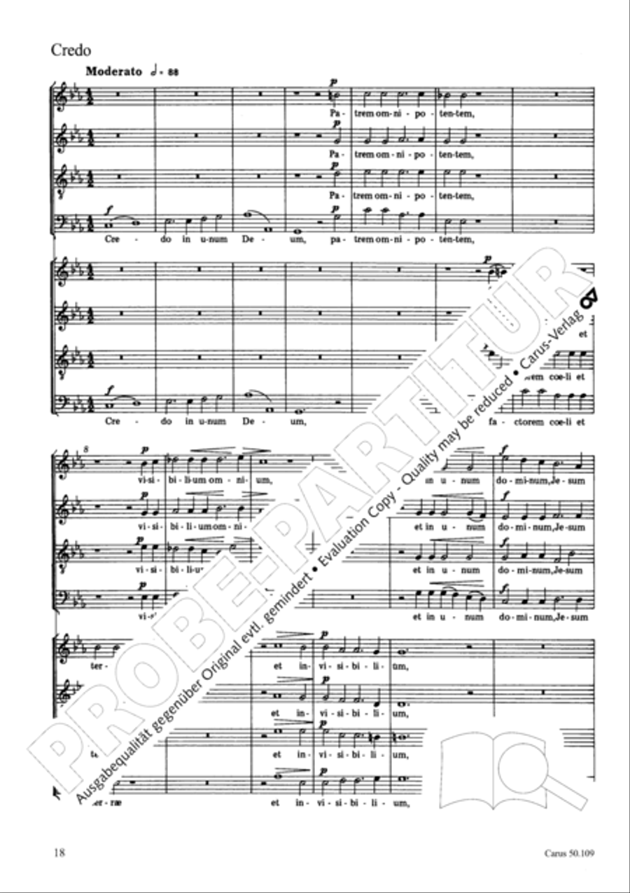 Mass in E flat major (Messe in Es) 4-Part scores gallery preview page 19