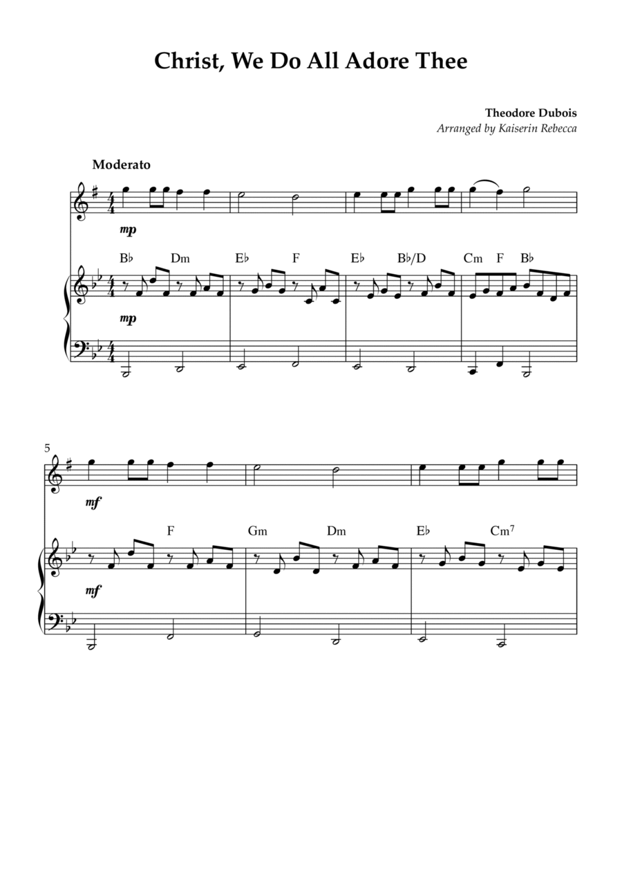 Christ, We Do All Adore Thee Alto Saxophone scores gallery preview page 1
