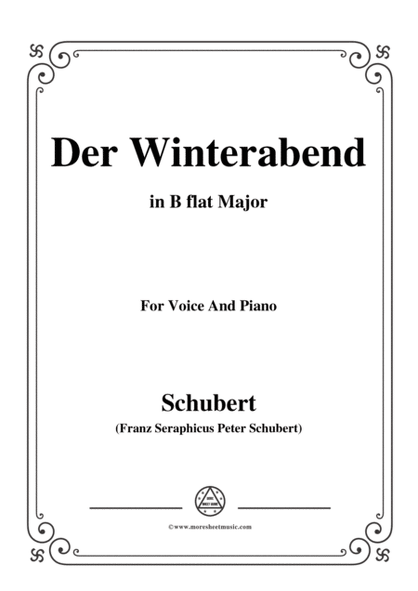 Schubert-Der Winterabend,in B flat Major,D.938,for Voice and Piano image number null