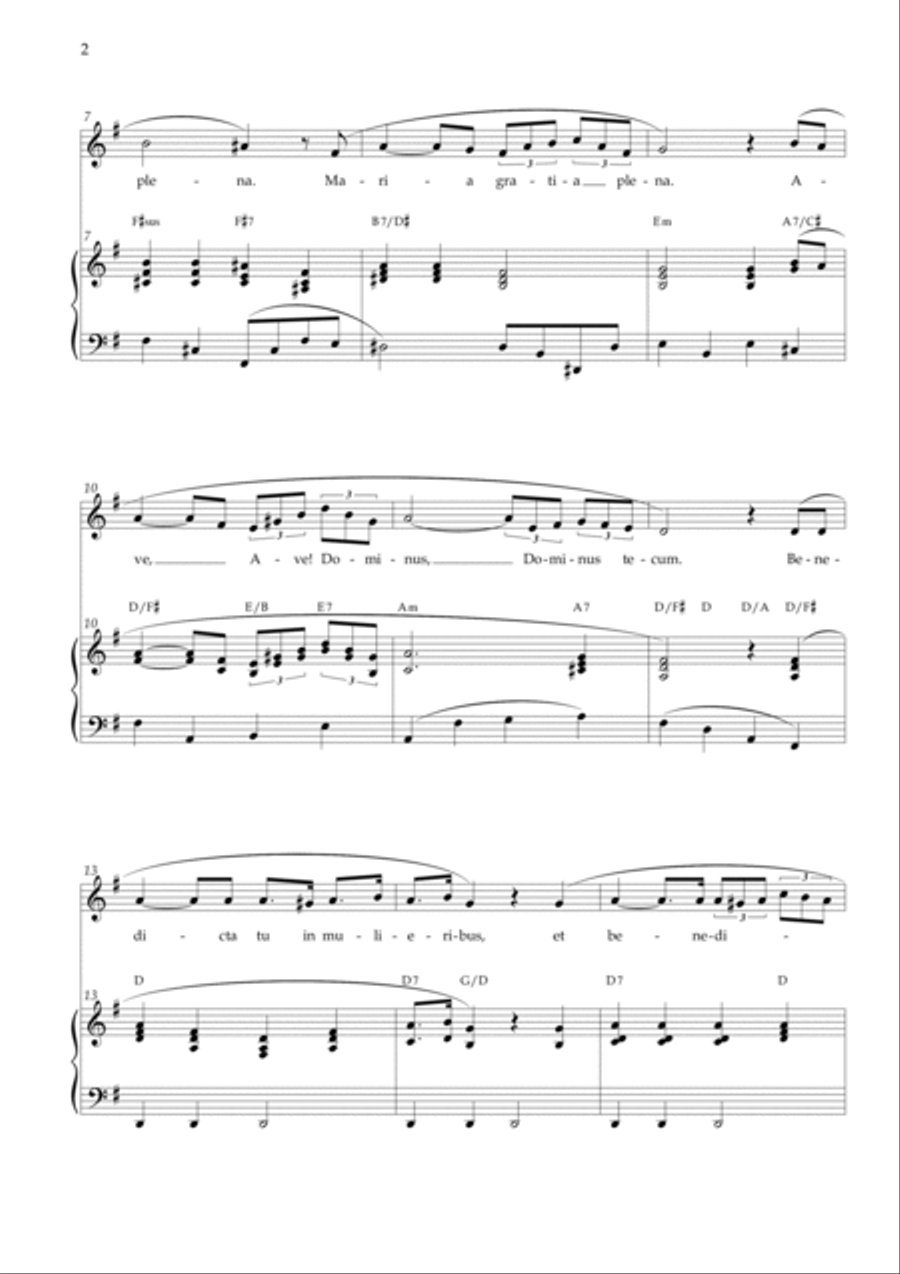 Ave Maria - Schubert G Major Chords Ave Maria - Schubert G Major Chords Voice scores gallery preview page 2