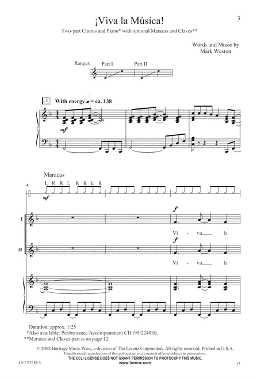¡Viva la Música! ¡Viva la Música! 2-Part scores gallery preview page 4