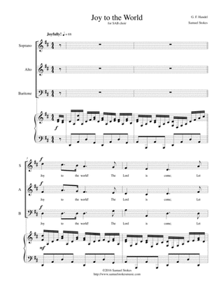 Joy to the World - for SAB choir with piano accompaniment