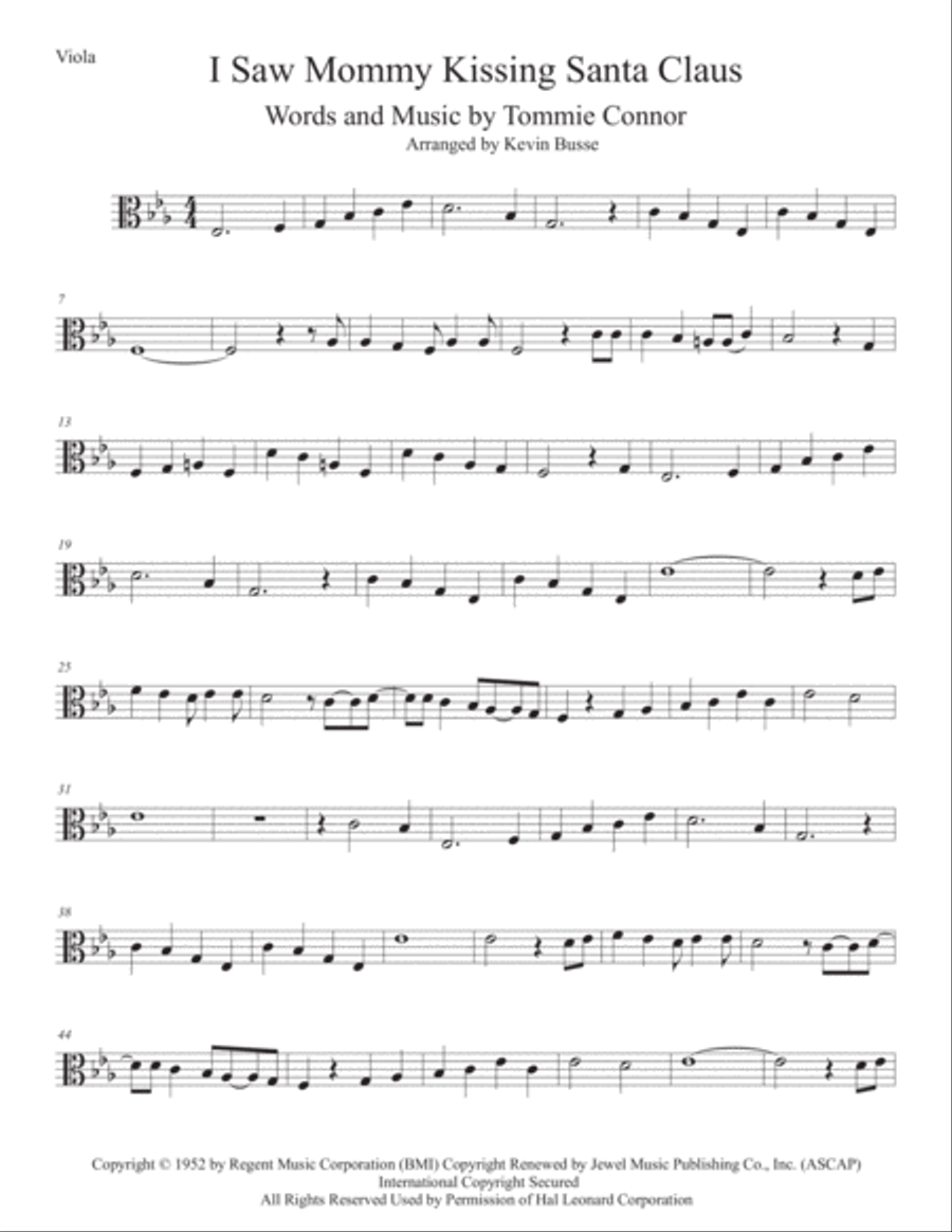 I Saw Mommy Kissing Santa Claus Viola Solo scores gallery preview page 1