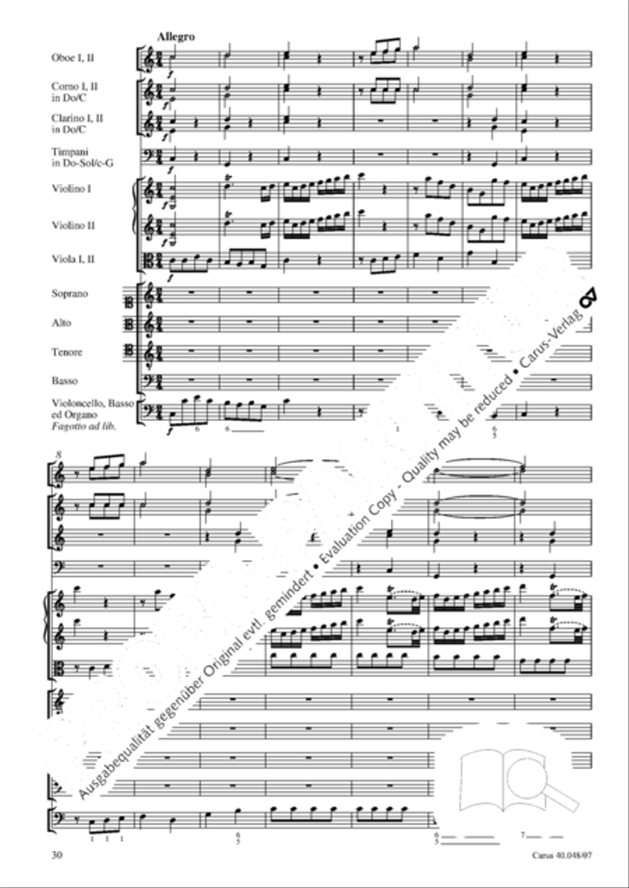 Regina coeli in B-Flat Major, K. 127 4-Part scores gallery preview page 31