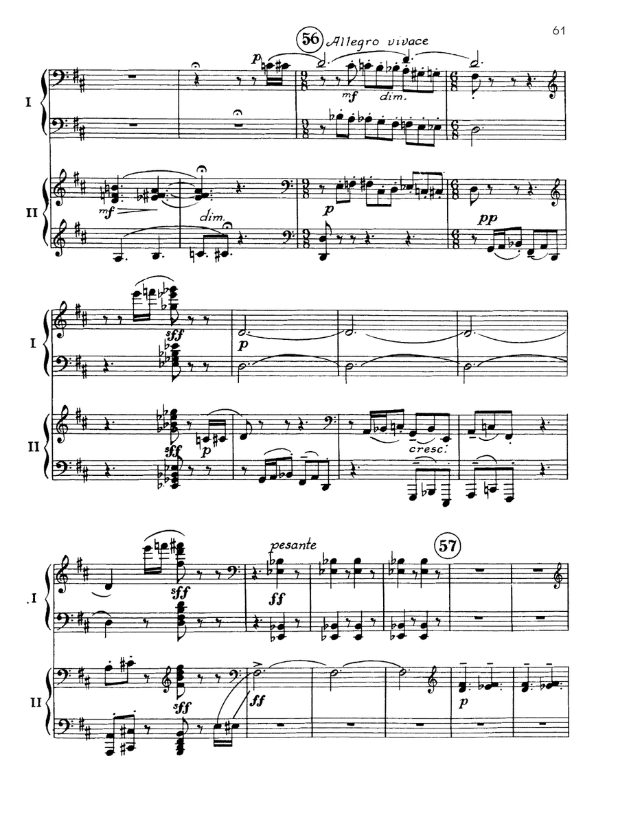 Symphonic Dances, Opus 45 - III. Lento assai / Allegro vivace - Piano Duo (2 Pianos, 4 Hands) Piano Duet scores gallery preview page 2