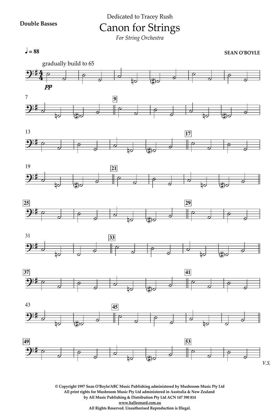 Canon for Strings - Double Bass String Orchestra scores gallery preview page 1