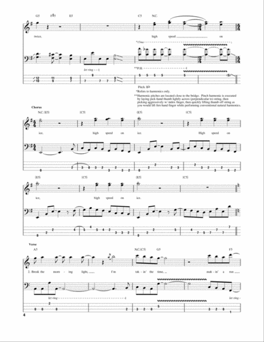 High Speed On Ice Guitar Tablature scores gallery preview page 4