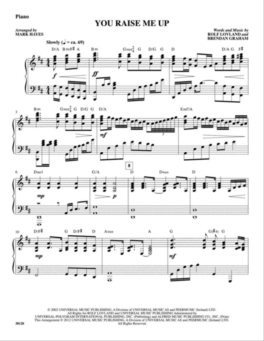 You Raise Me Up: Piano Accompaniment Piano Accompaniment scores gallery preview page 1
