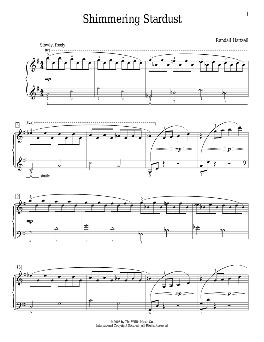 Shimmering Stardust Shimmering Stardust Piano Method scores gallery preview page 1