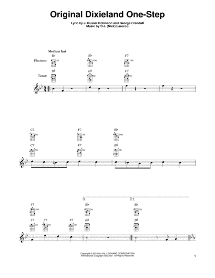 Original Dixieland One-Step Banjo scores gallery preview page 1