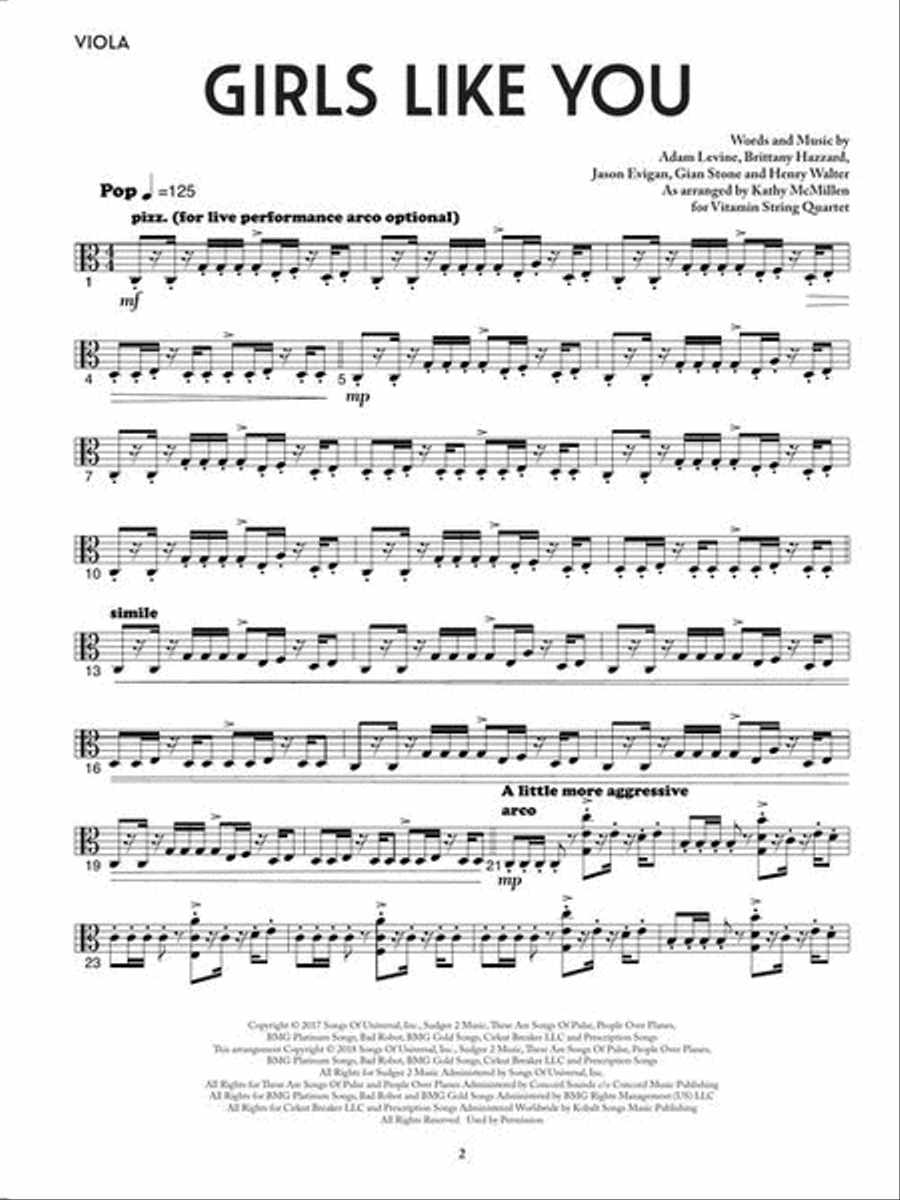 Girls Like You - featured in the Netflix series Bridgerton String Quartet scores gallery preview page 5