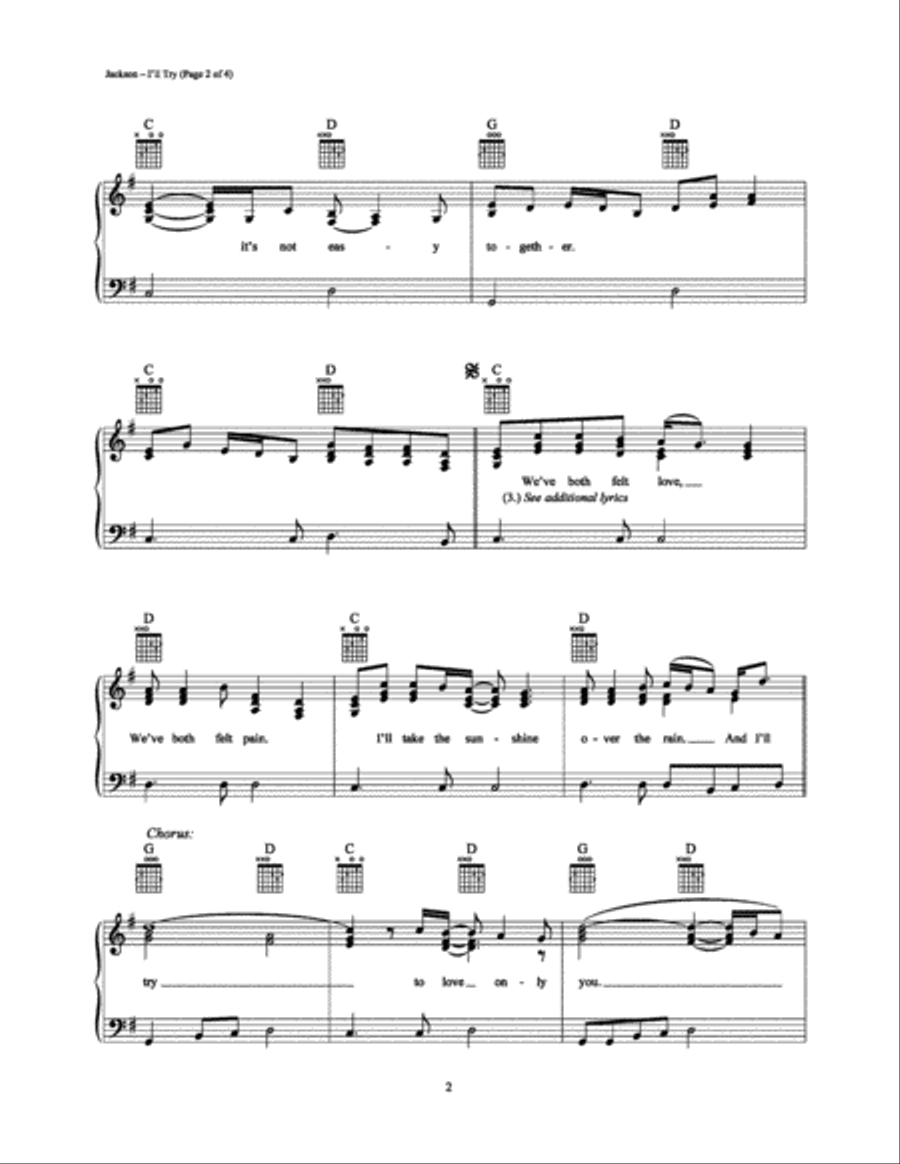 I'll Try Piano, Vocal, Guitar scores gallery preview page 2