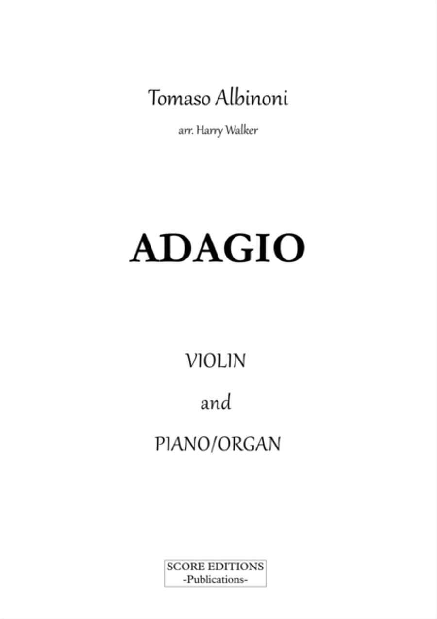 Adagio - Albinoni (for Violin and Piano/Organ) Violin Solo scores gallery preview page 2