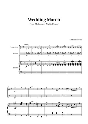 Book cover for Felix Mendelssohn - Wedding March From Midsummer Night's Dream for Trumpet in Bb, Bassoon and Piano