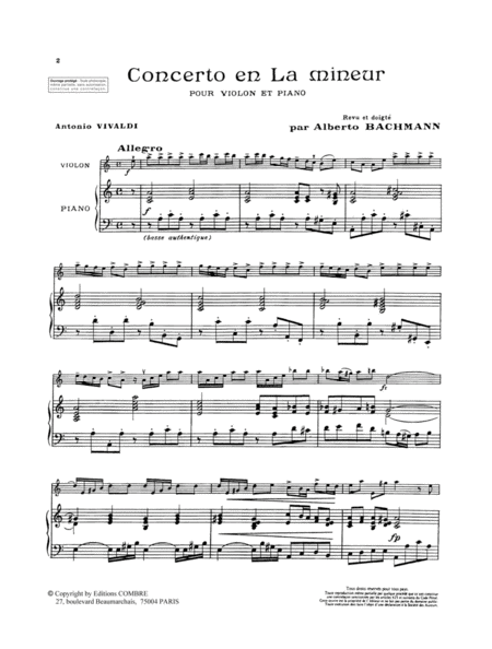Concerto No. 6 en La min. Op. 3 Estro Armonico
