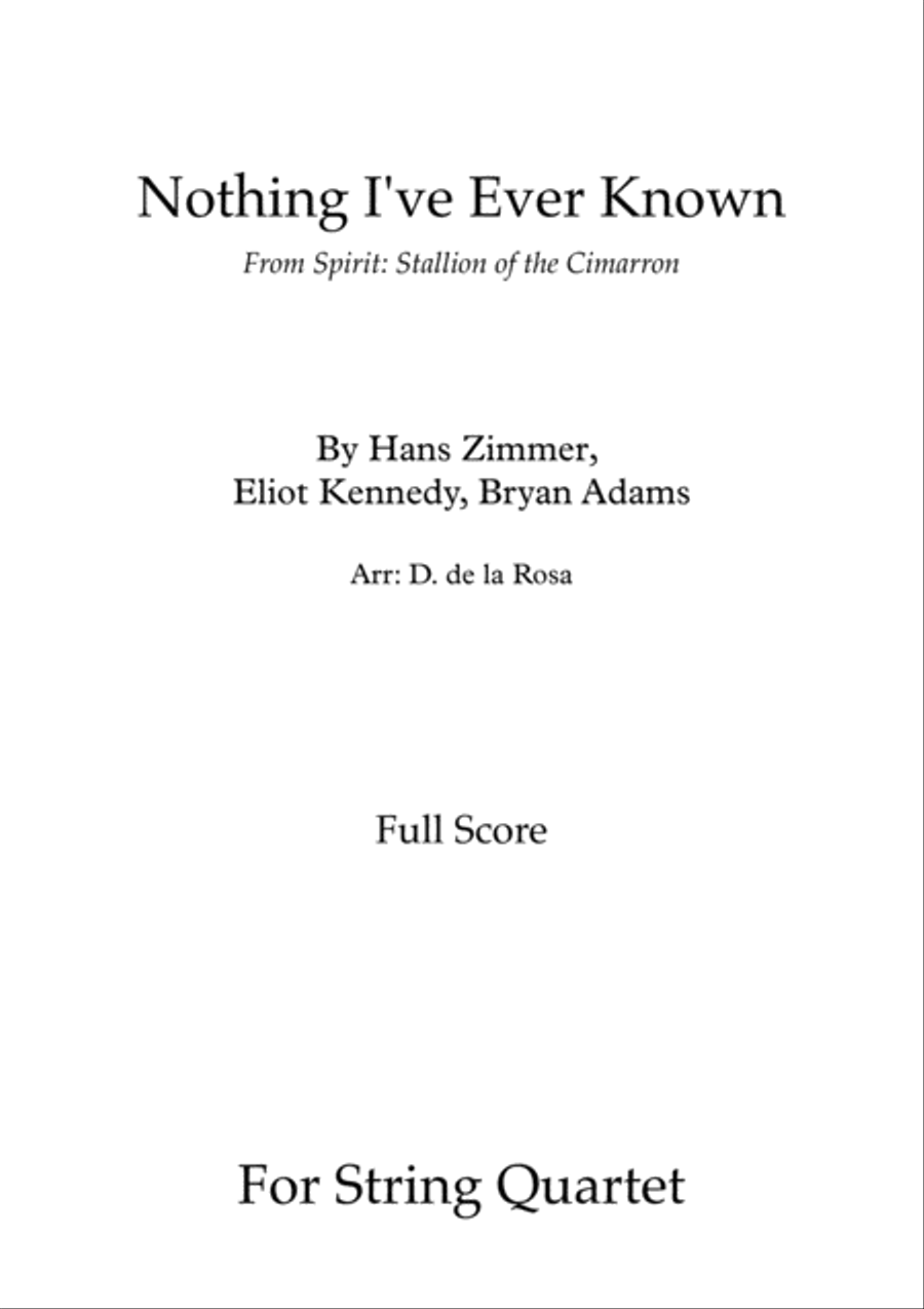 Nothing I've Ever Known Nothing I've Ever Known String Quartet scores gallery preview page 1