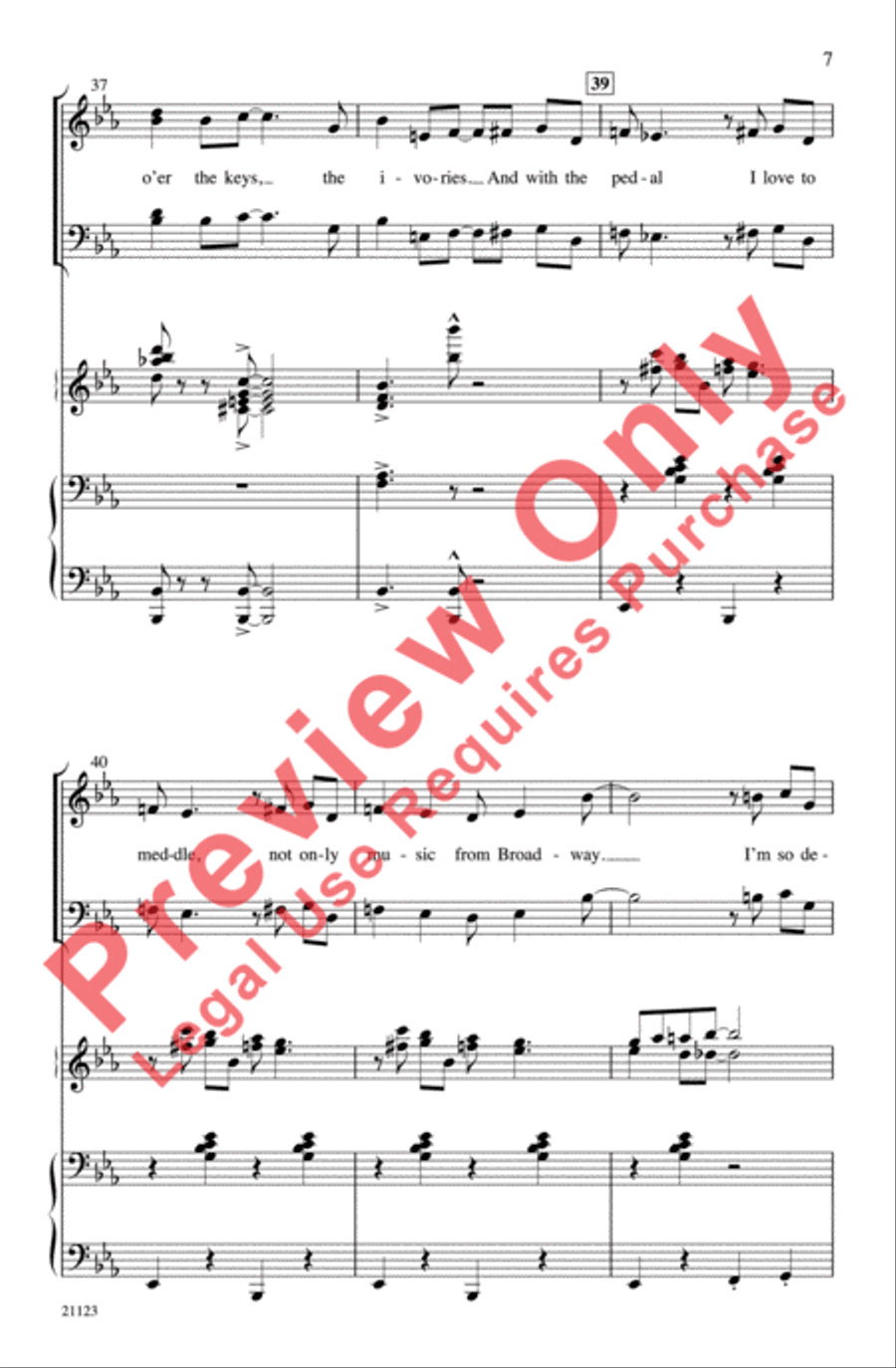 I Love a Piano 4-Part scores gallery preview page 7
