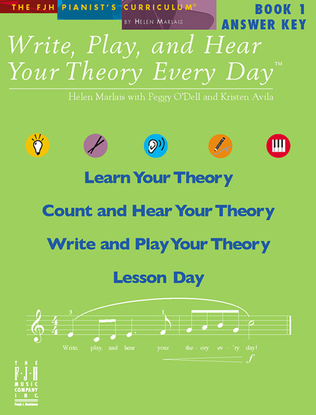 Book cover for Write, Play, and Hear Your Theory Every Day Answer Key, Book 1
