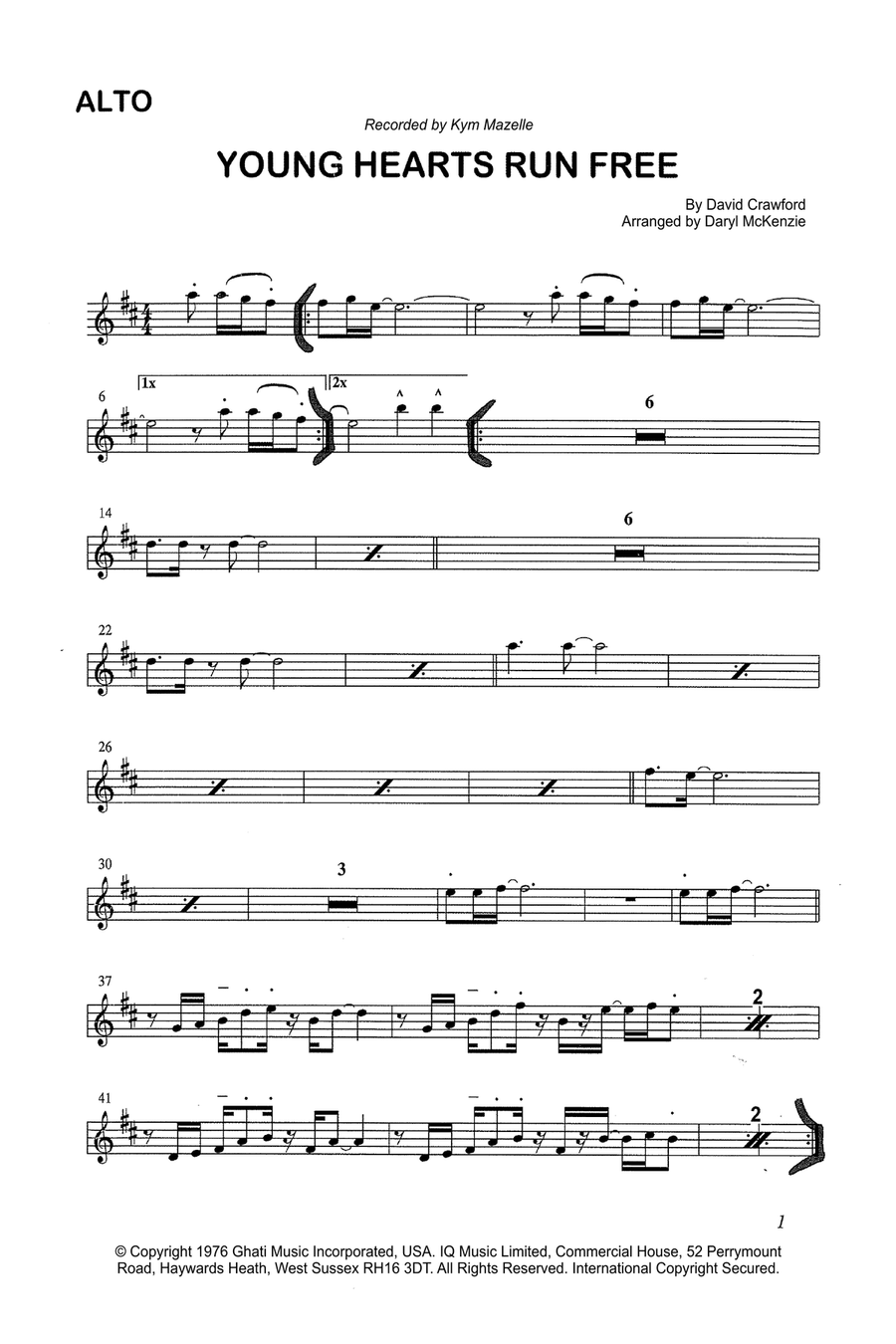 Young Hearts Run Free Jazz Ensemble scores gallery preview page 1