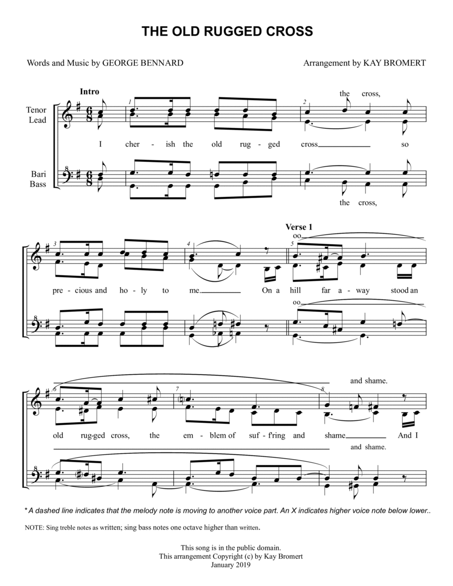 Old Rugged Cross (Chorus) SSAA scores gallery preview page 1
