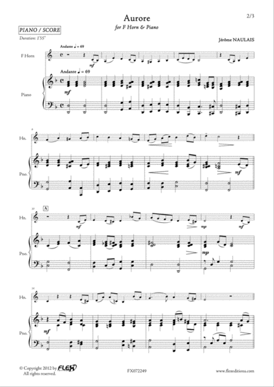 Aurore Piano scores gallery preview page 2