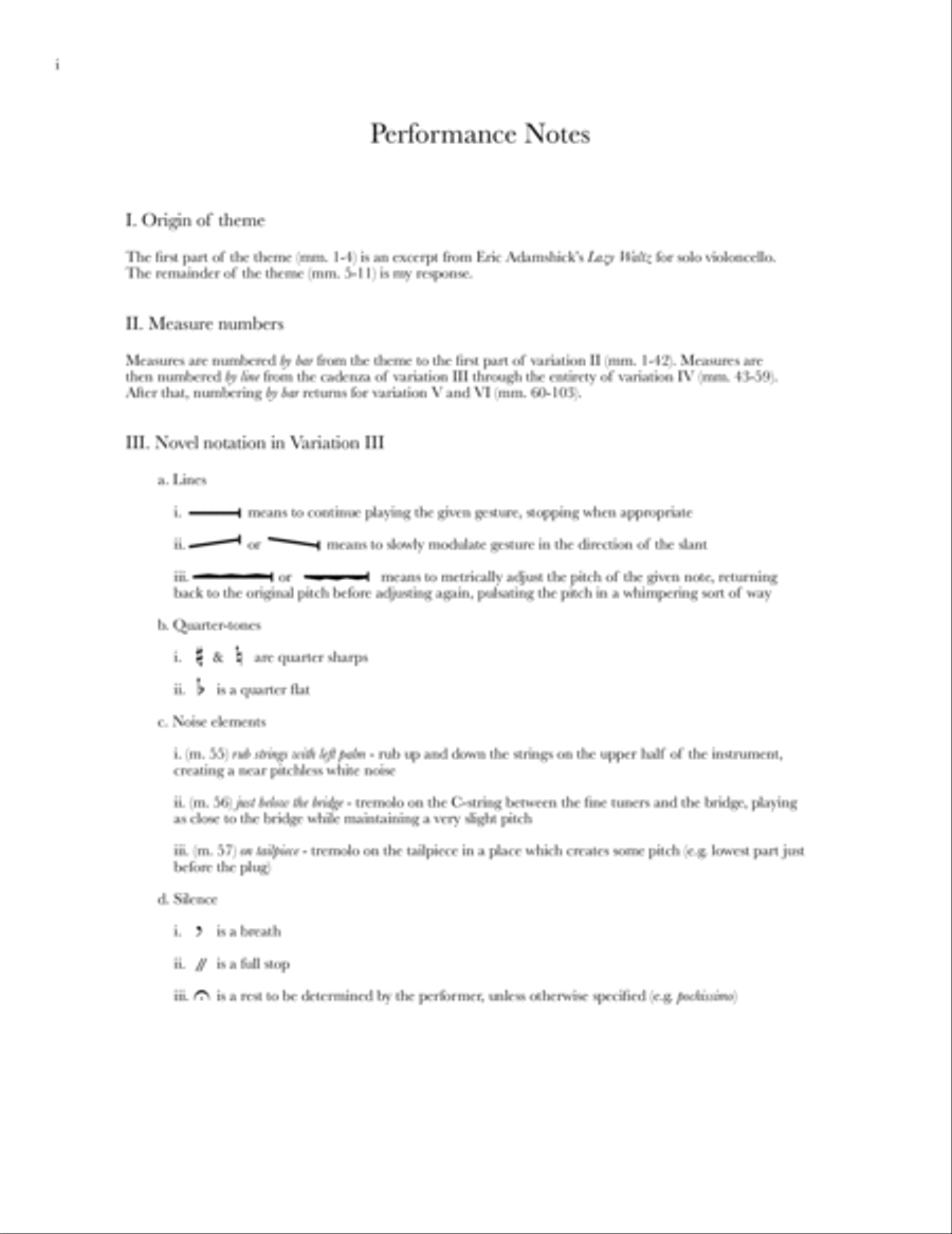 Variations on a Theme by Eric Adamshick (2018) Cello Solo scores gallery preview page 2