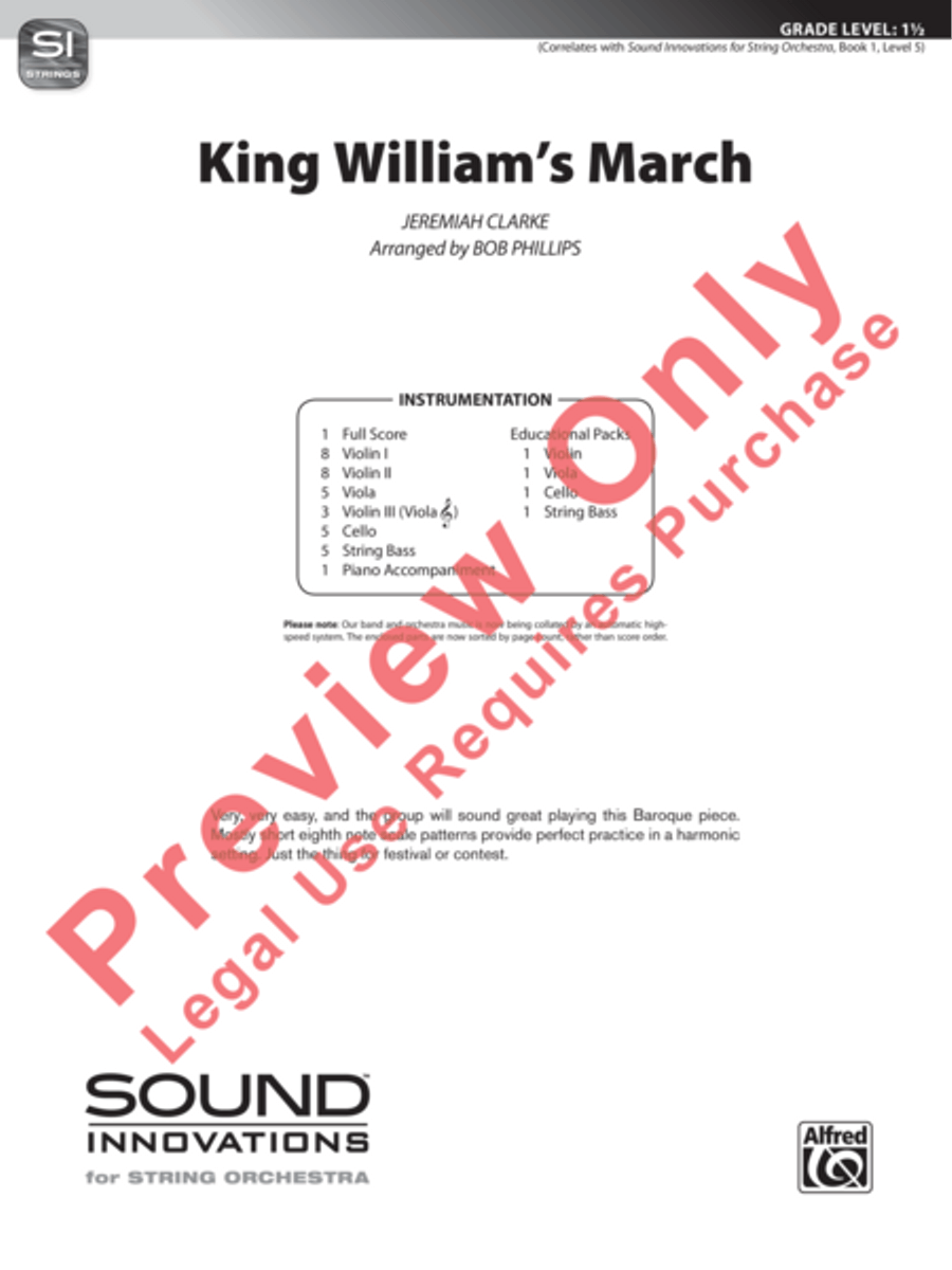 King William's March King William's March String Orchestra scores gallery preview page 2