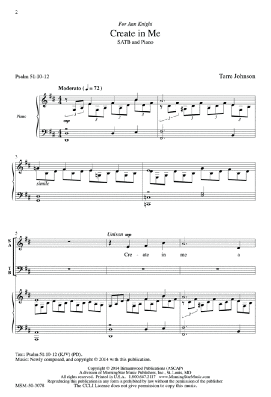 Create In Me 4-Part scores gallery preview page 2