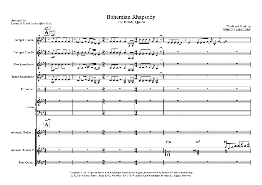 Bohemian Rhapsody Bohemian Rhapsody Tenor Saxophone scores gallery preview page 2