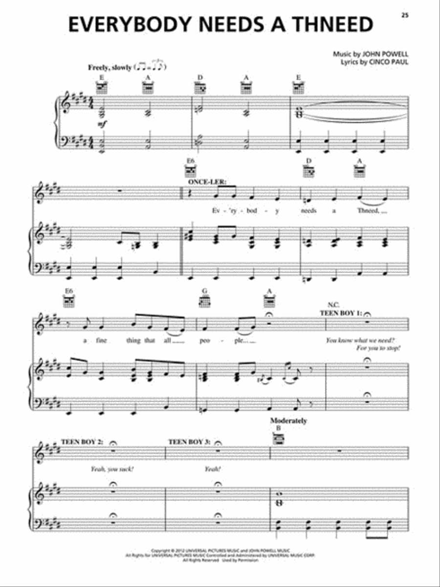The Lorax The Lorax Piano, Vocal, Guitar scores gallery preview page 4