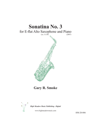 Book cover for Sonatina No. 3 for Alto Saxophone and Piano