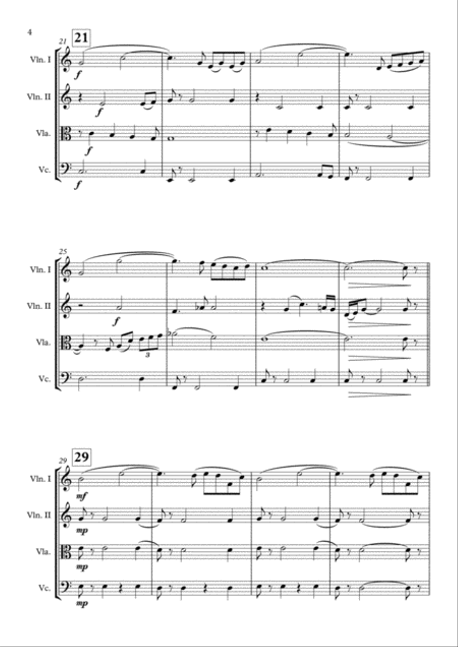 Out Of Africa End Title (you Are Karen) String Quartet scores gallery preview page 5