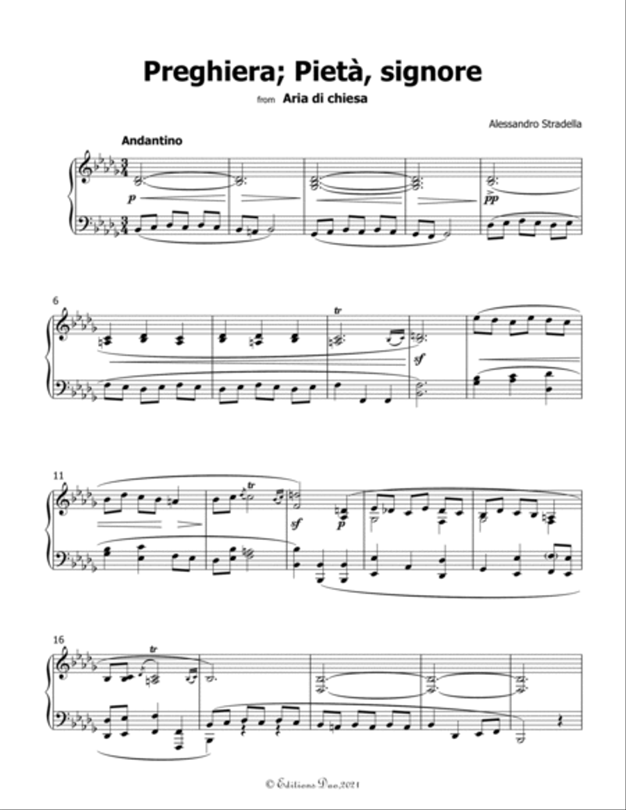 Preghiera;Pieta,signore,by Stradella,in b flat minor Voice scores gallery preview page 3
