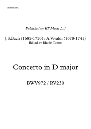 Book cover for Bach BWV972 / Vivaldi RV230 Concerto in D Major