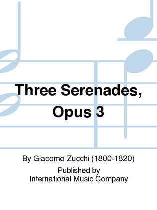 Book cover for Three Serenades, Opus 3