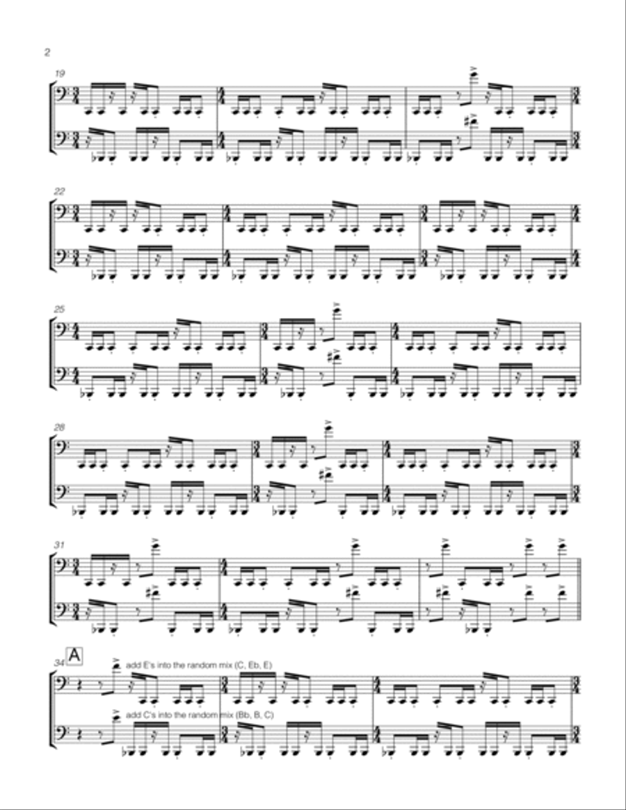KNEE GAS (ON) for two bassoons Woodwind Duet scores gallery preview page 2