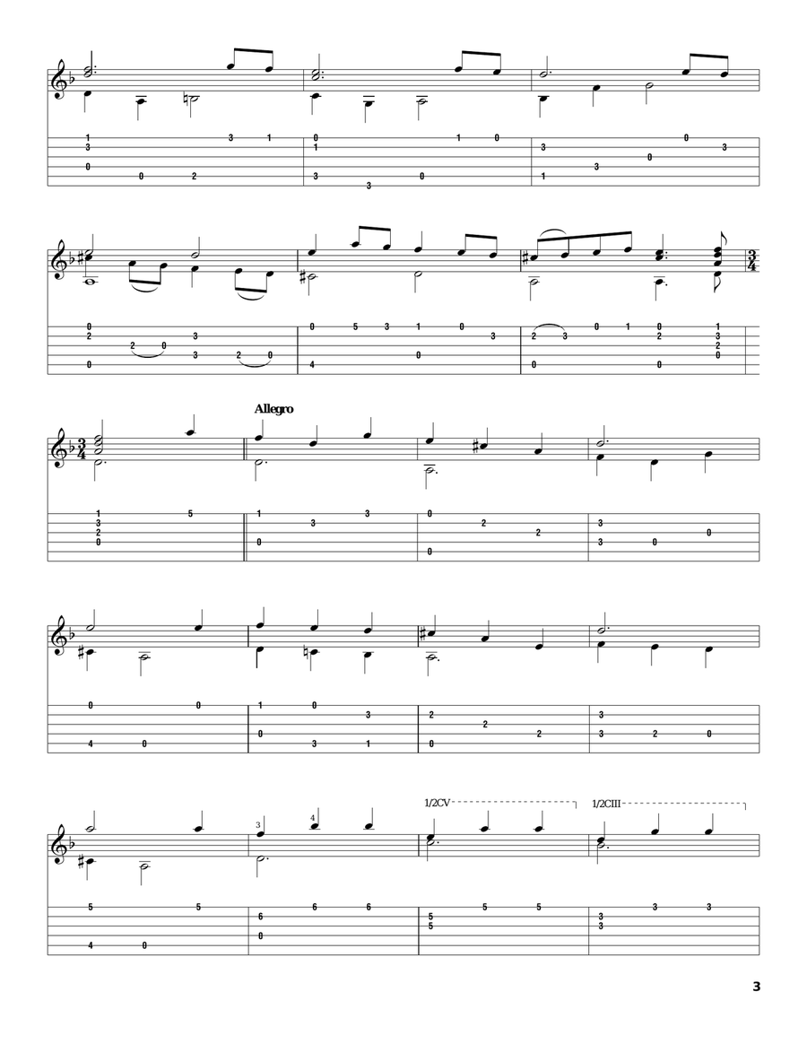 Prelude And Allegro Acoustic Guitar scores gallery preview page 3