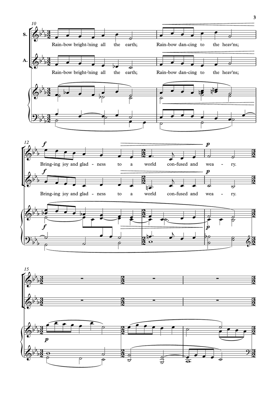 Rainbow (SA, or unison voices, and piano) SA scores gallery preview page 4