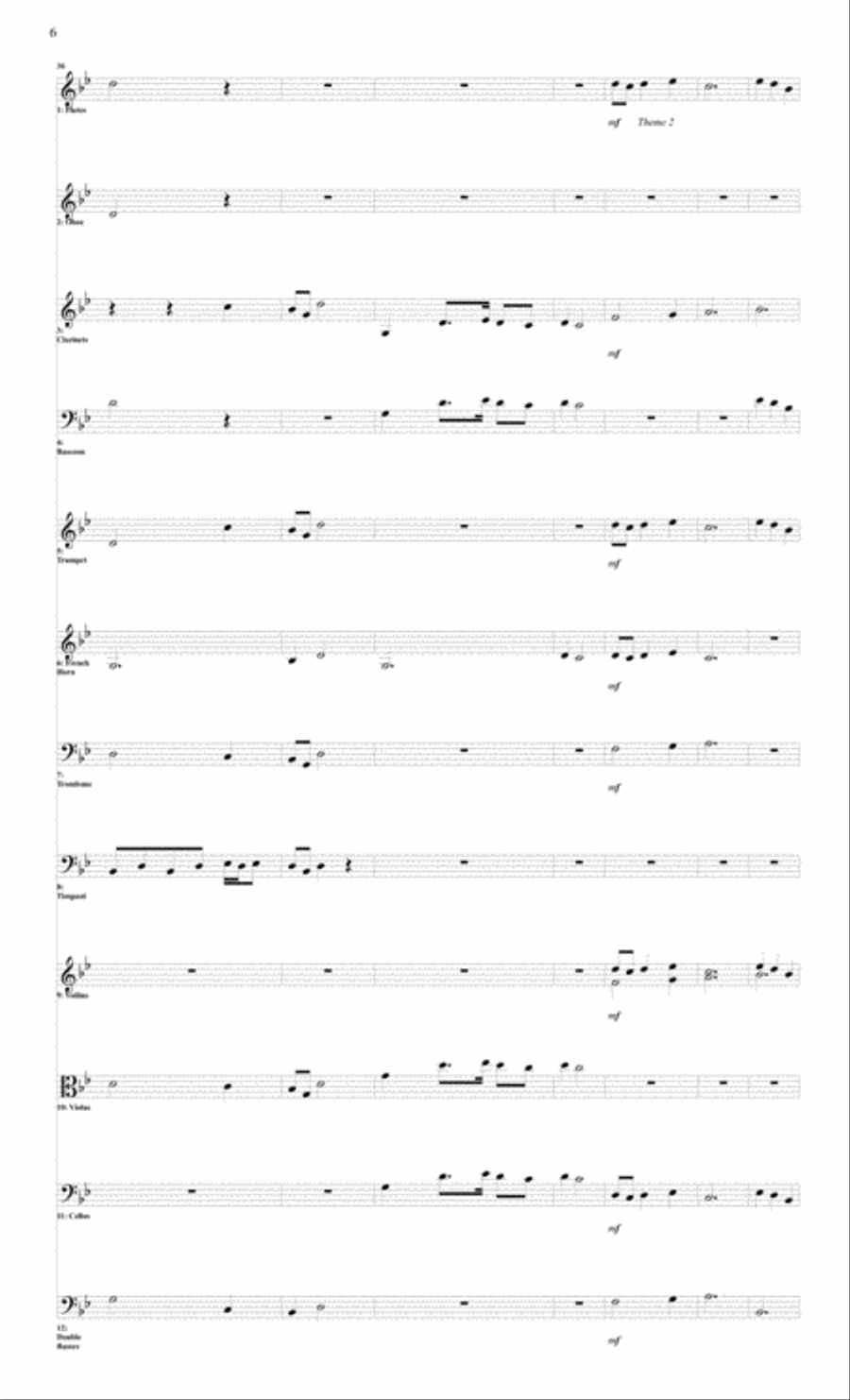 Symphony # 2 Third Movement Small Ensemble scores gallery preview page 6