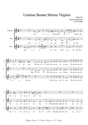 Litaniae Beatae Mariae Virginis - Agostino Agazzari. For SAT Choir