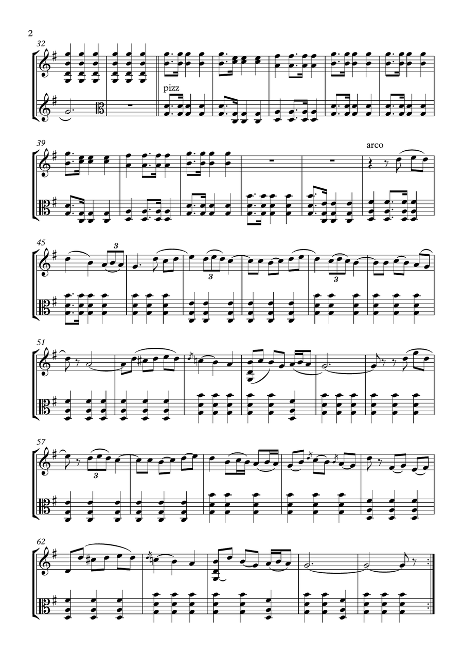 La Musica Notturna Della Strada di Madrid, from Master and Commander arranged for Violin and Viola Viola scores gallery preview page 2
