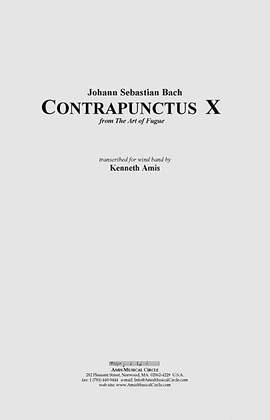 Contrapunctus 10 - STUDY SCORE ONLY