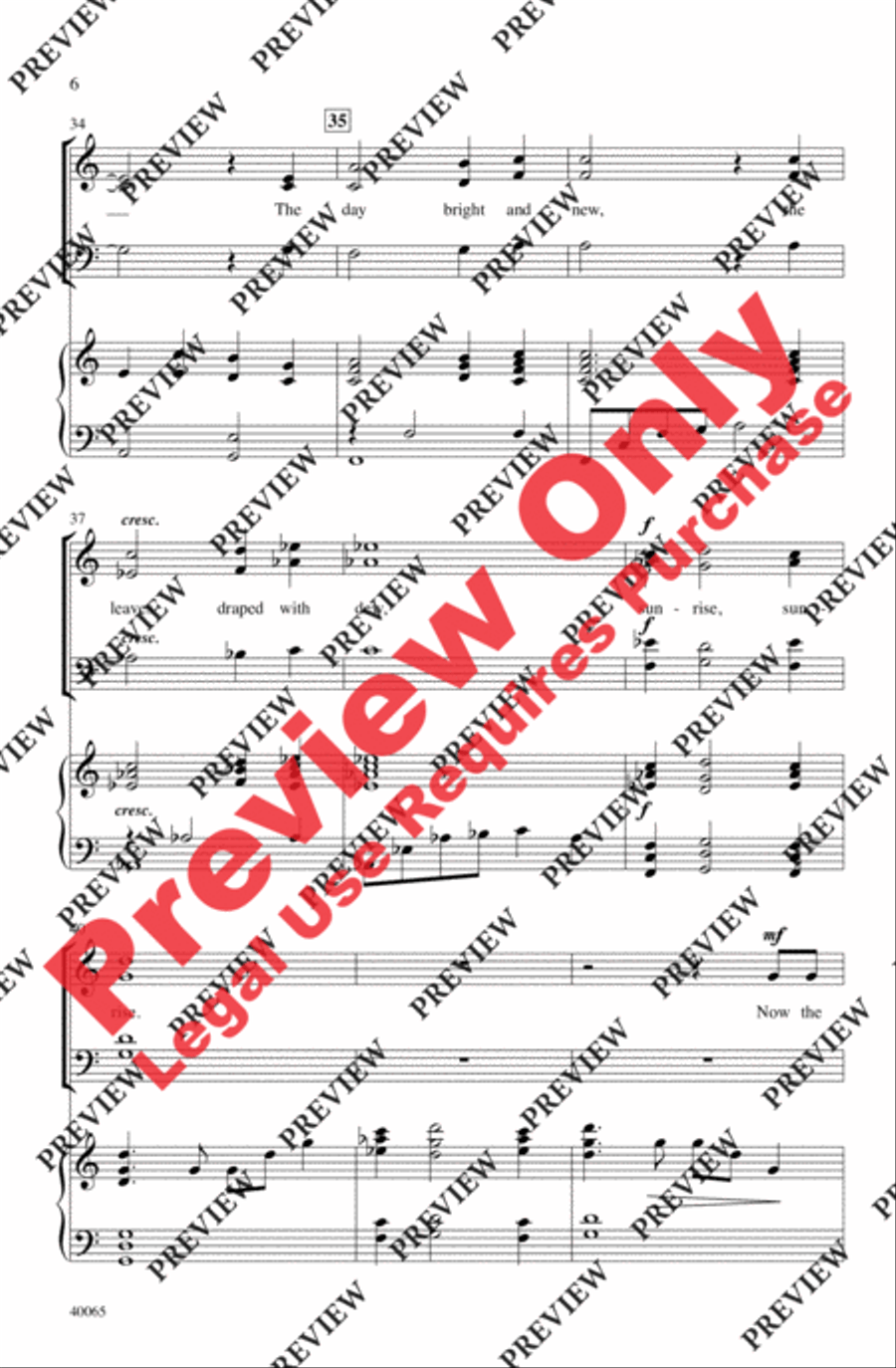 Sunrise Sunrise 4-Part scores gallery preview page 6