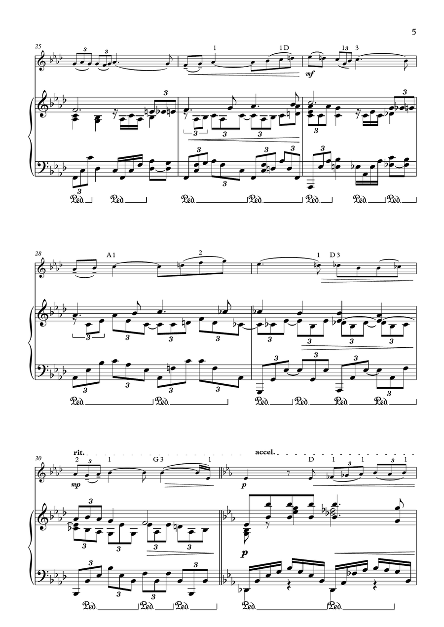 Rachmaninov Cello Sonata arranged for violin and piano, third movement Piano Trio scores gallery preview page 5