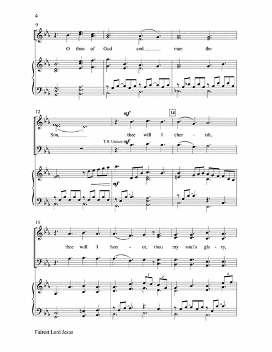 Fairest Lord Jesus 4-Part scores gallery preview page 4