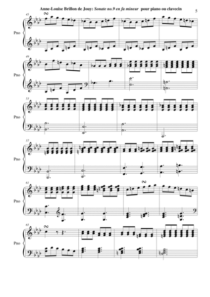 Anne-Louise Brillon de Jouy: Sonata no. 9 in f minor for piano or harpsichord