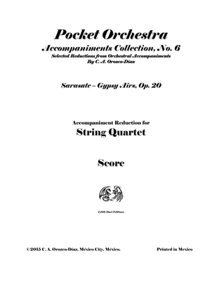 Sarasate - Gypsy Airs, Op. 20 for Violin and String Quartet (Reduction of the Original Accompaniment