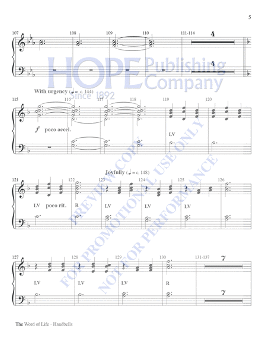 Word of Life, The-Handbell Part Choir scores gallery preview page 5