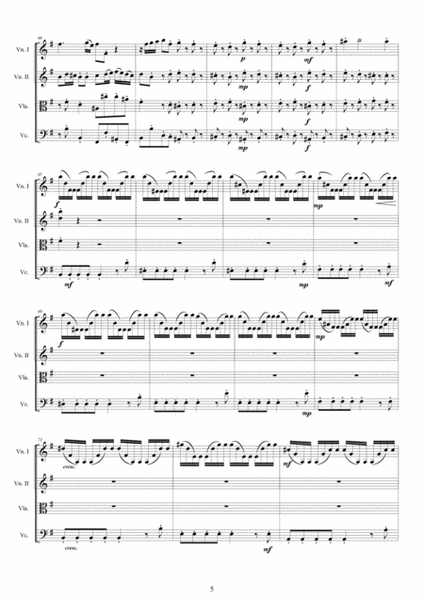 Vivaldi - Violin Concerto No.2 in E minor Op.4-RV 279 for String Quartet image number null
